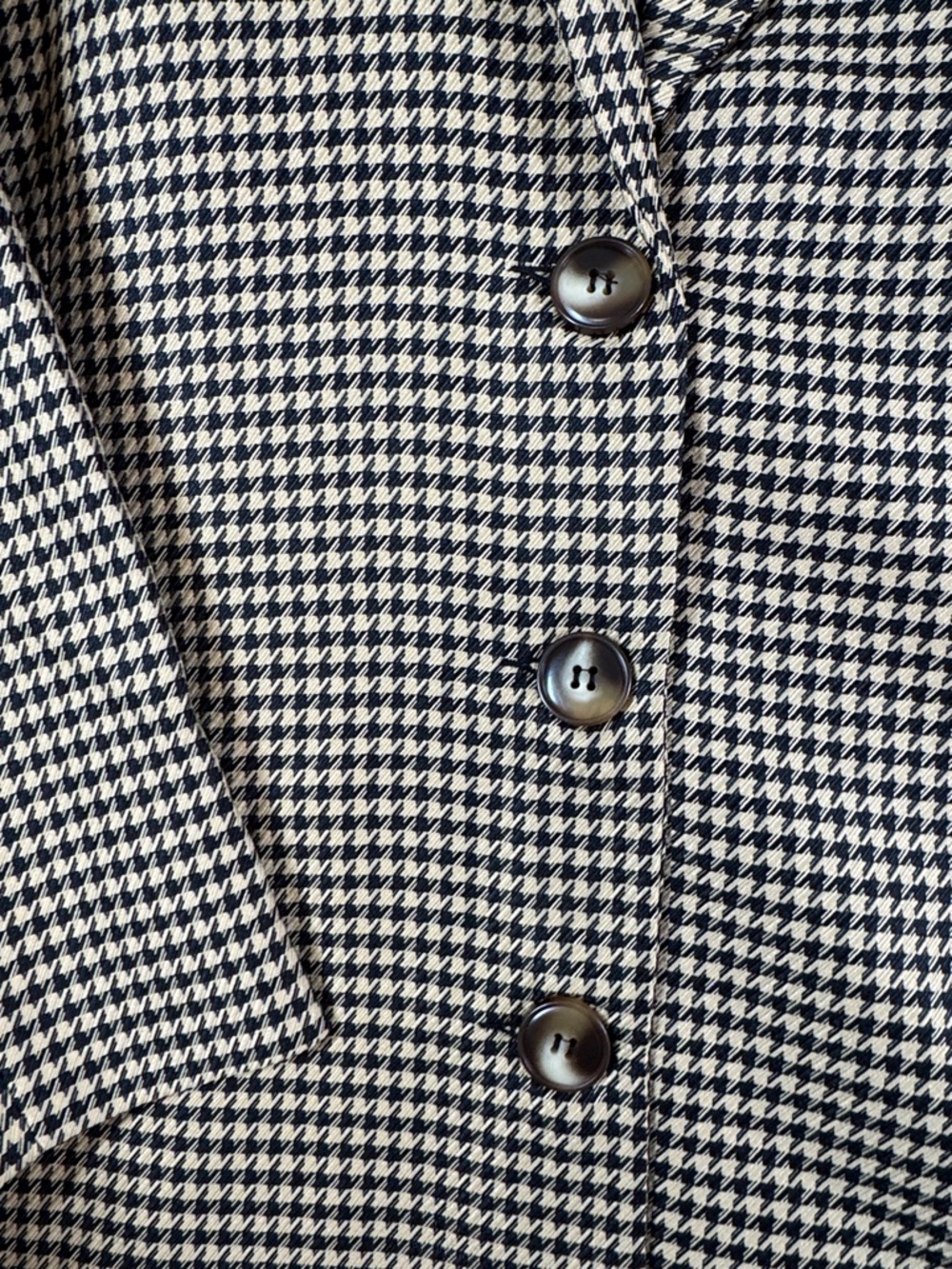 ICHI Houndstooth Blazer Jacket Size 40 Tailored Preppy Academia Oversized Fit - Picture 7 of 15